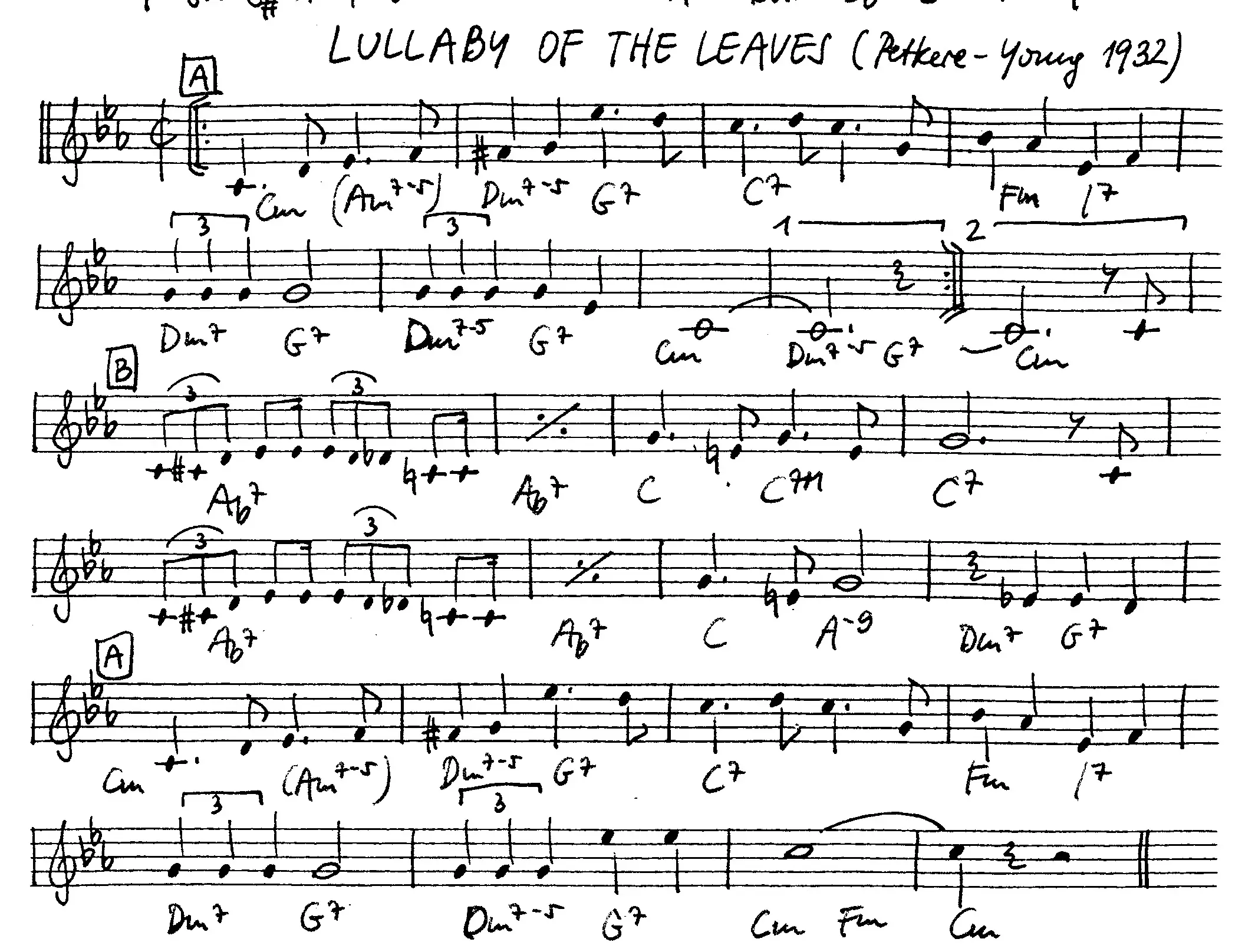 lullaby of the leaves partition gratuite - Offerte par The Jungle Jazz Band